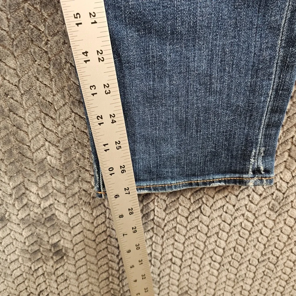 J Crew Driggs‎ Mens Blue Wash Distressed Slim Fit Jeans W33 L30 elevated casual